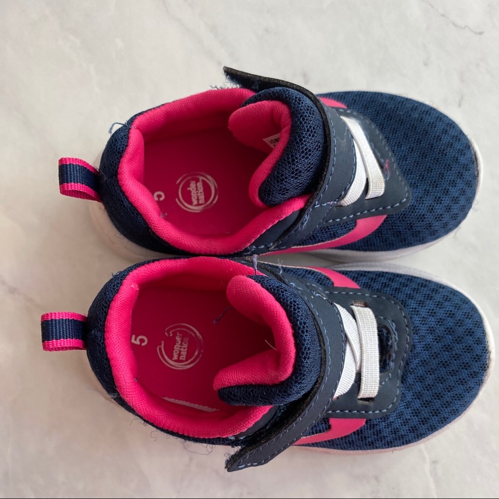 Kid's blue, white and pink athletic shoes - Picture 6 of 7